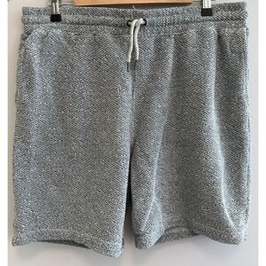 Faherty Knit Lounge Shorts XXL Blue White Drawstring Casual Textured Cotton